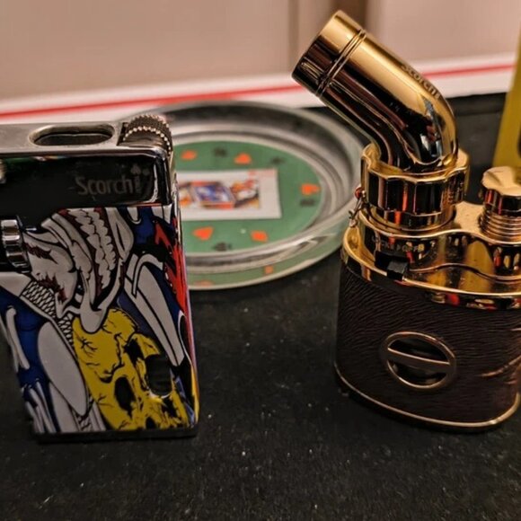 Black Ice Zippo Pipe Lighter | Royal Meerschaum Pipes Collectors Edition Assorted variety of  lighters Zippo w/fluid/Pipe/Turning Ston